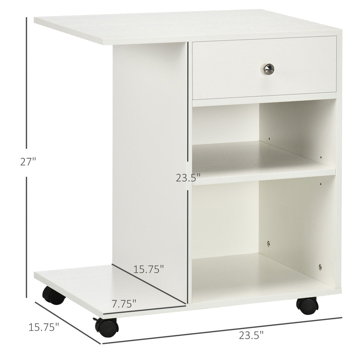 Maocao Hoom White 1-Drawer 23.5-in File Cabinet