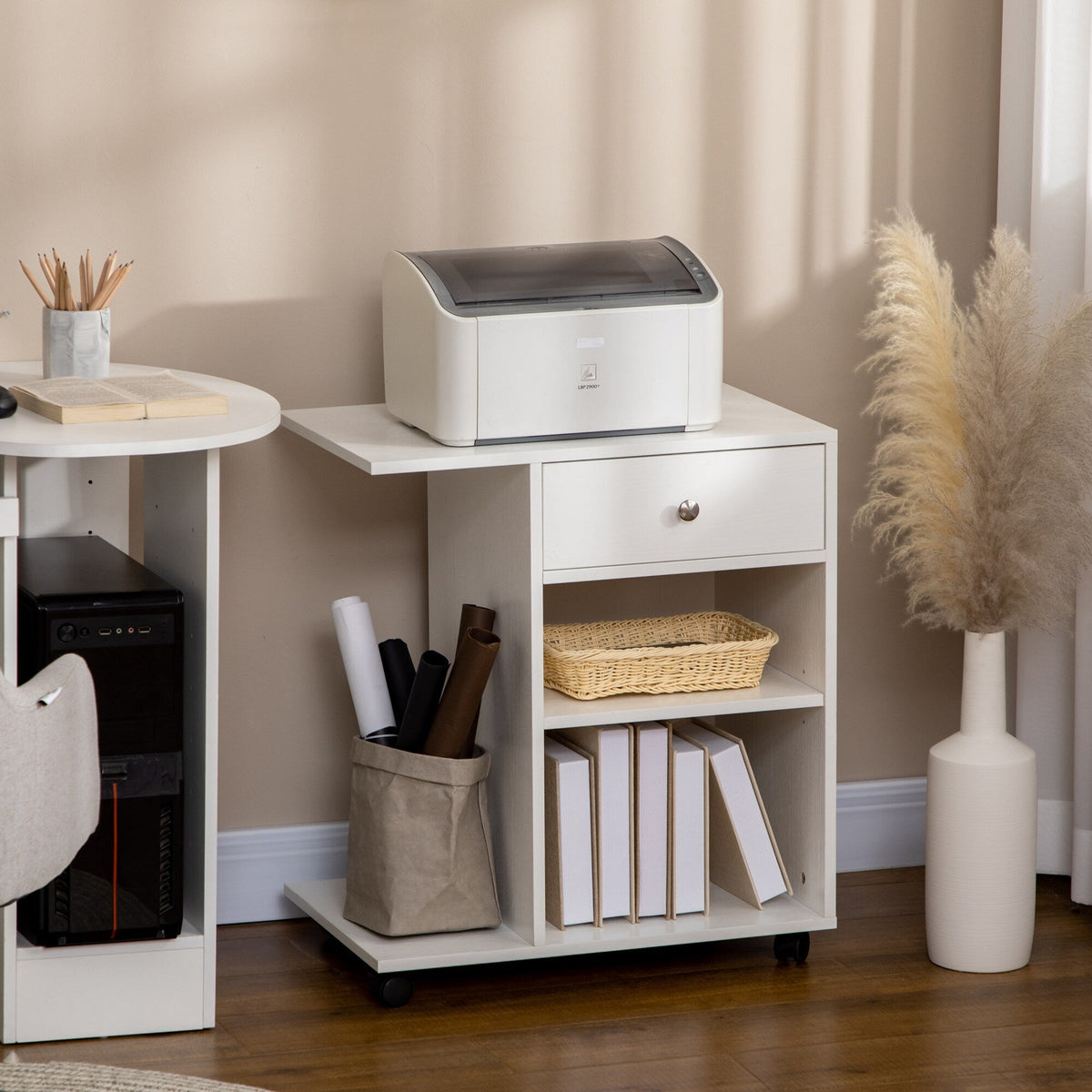 Maocao Hoom White 1-Drawer 23.5-in File Cabinet