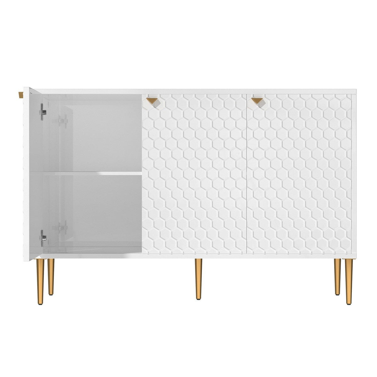 Mondawe 29.5 in. 3-Door Accent Cabinet, White