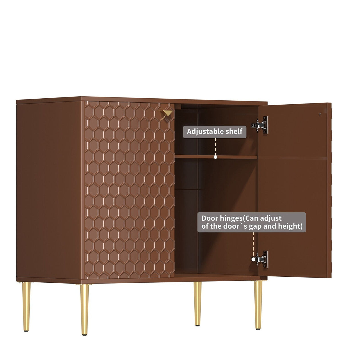 Mondawe 2 Doors Locker Accent Cabinet Chests Coffee