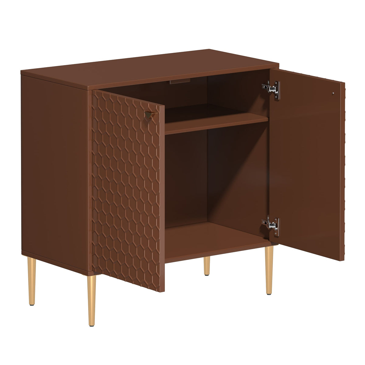 Mondawe 2 Doors Locker Accent Cabinet Chests Coffee