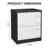 Maocao Hoom Black+White 23.62-in File Cabinet