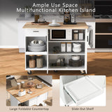 Runesay White Mdf Base with Mdf Wood Top Rolling Kitchen Island (33.2-in x 49.02-in x 37.54-in)