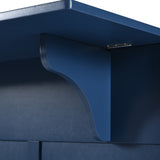 Runesay Blue Mdf Base with Mdf Wood Top Rolling Kitchen Island (27.56-in x 53.15-in x 36.33-in)