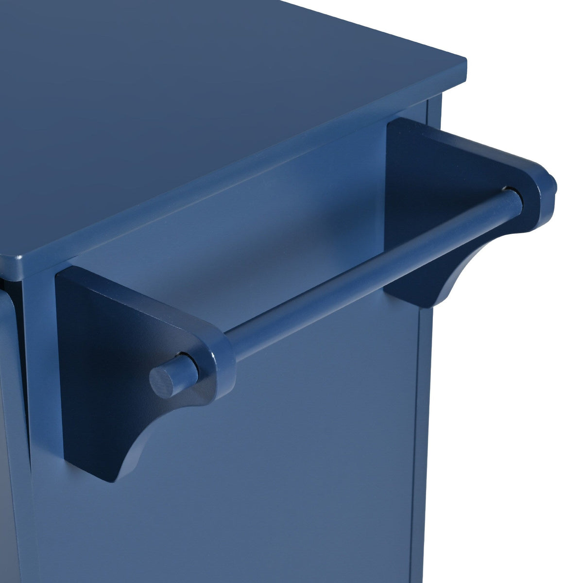 Runesay Blue Mdf Base with Mdf Wood Top Rolling Kitchen Island (27.56-in x 53.15-in x 36.33-in)
