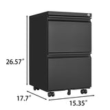 Maocao Hoom Black 2-Drawer 15.35-in File Cabinet