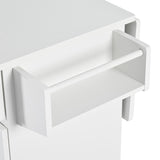 Runesay White Mdf Base with Mdf Wood Top Rolling Kitchen Island (27.56-in x 53.15-in x 36.33-in)