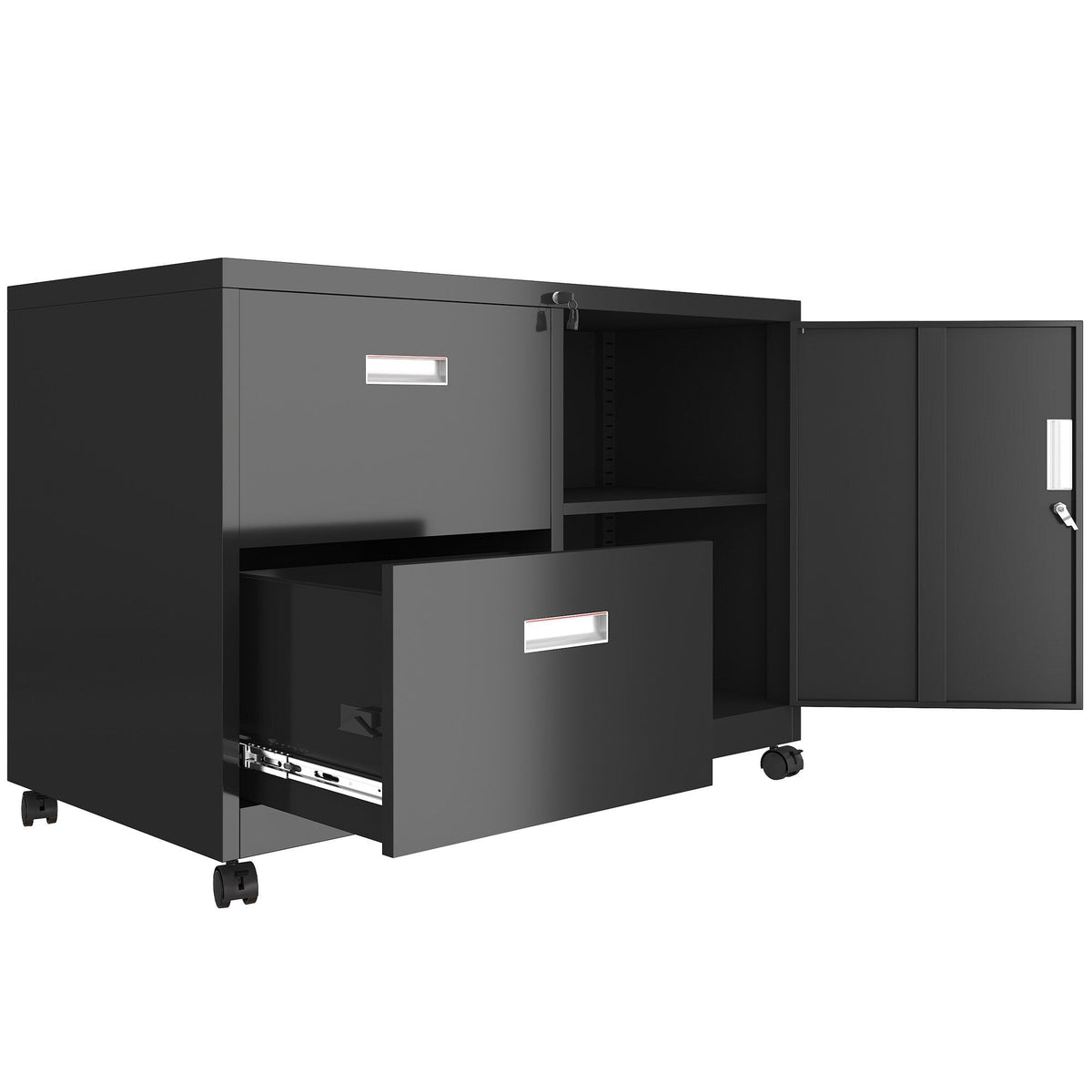 Maocao Hoom Black 2-Drawer 35.43-in File Cabinet