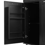 Runesay Black Mdf Base with Mdf Wood Top Rolling Kitchen Island (29.5-in x 46-in x 37-in)