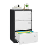 Maocao Hoom Black White 3-Drawer 23.62-in File Cabinet