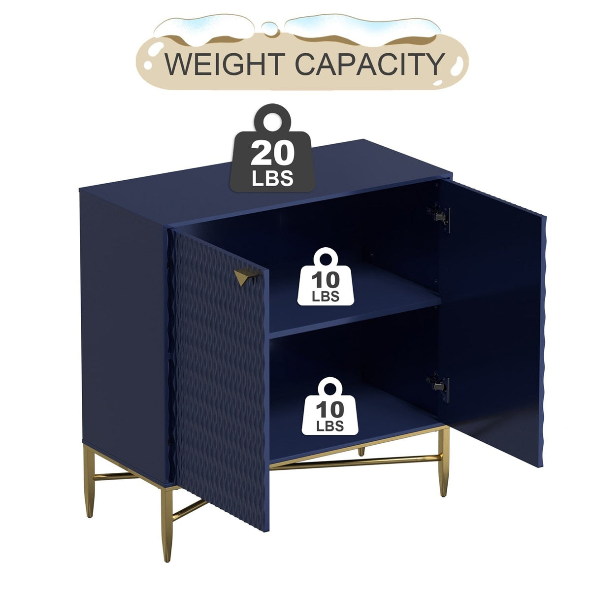 Mondawe 31.5 in. 2-Door Locker Accent Cabinet, Blue
