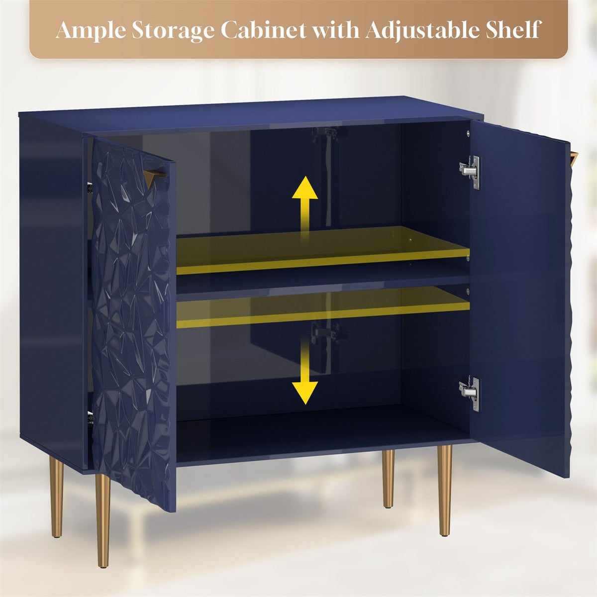 Mondawe 31.5 in. 2-Door Locker Accent Cabinet Chests, Blue