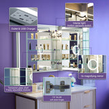 WELLFOR NIKA 48-in x 30-in Lighted LED Fog Free Surface/Recessed Mount Silver Mirrored Soft Close Medicine Cabinet with Outlet