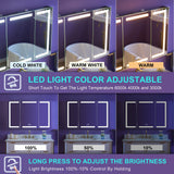 WELLFOR NIKA 48-in x 30-in Lighted LED Fog Free Surface/Recessed Mount Silver Mirrored Soft Close Medicine Cabinet with Outlet