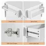 Runesay White Mdf Base with Mdf Wood Top Rolling Kitchen Island (27.56-in x 53.15-in x 36.33-in)