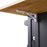 Runesay Black Mdf Base with Mdf Wood Top Rolling Kitchen Island (29.52-in x 53.14-in x 36.4-in)
