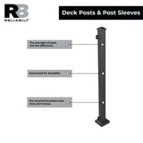 RELIABILT 2-in x 2-in x 3-ft Black Sand Steel Deck Post