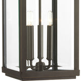 Progress Lighting Gibbes Street 3-Light Antique Bronze Traditional Beveled Glass Lantern Medium Indoor/Outdoor Hanging Pendant Light