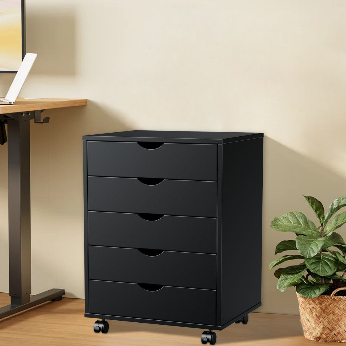 Siavonce Black Office Cabinet