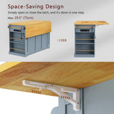 Runesay Gray Mdf Base with Mdf Wood Top Rolling Kitchen Island (29.52-in x 53.14-in x 36.4-in)