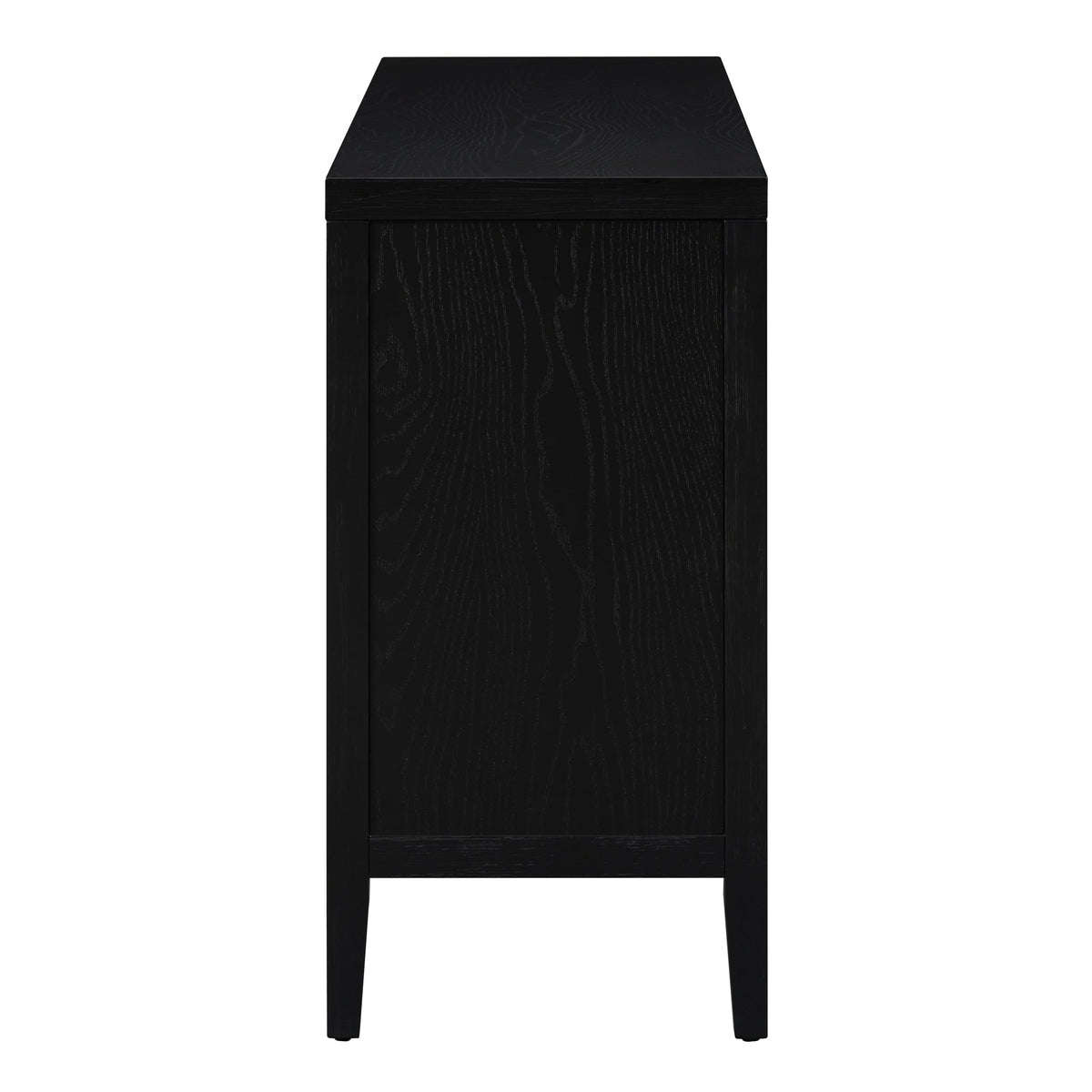 JIMSMAISON This retro sideboard has four doors with rounded lines on the doors to create a three-dimensional look, the country-style cabinet adds a warm atmosphere to your home