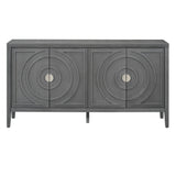 JIMSMAISON This retro sideboard has four doors with rounded lines on the doors to create a three-dimensional look, the country-style cabinet adds a warm atmosphere to your home