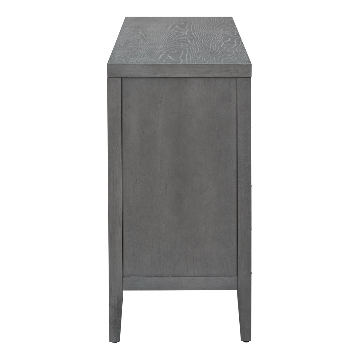 JIMSMAISON This retro sideboard has four doors with rounded lines on the doors to create a three-dimensional look, the country-style cabinet adds a warm atmosphere to your home