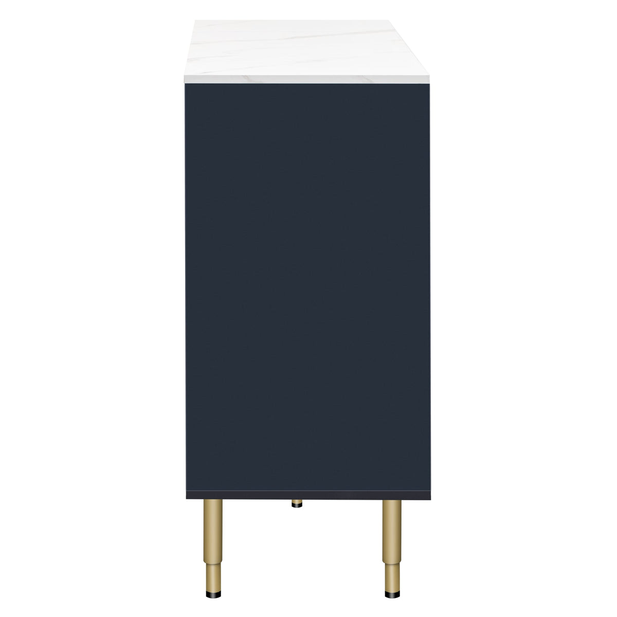 JIMSMAISON The amber-yellow glass doors and marble sticker tabletop are elegant and understated, and the gold metal legs reflect the texture, the design of this cabinet combines the features of modern simplicity and light luxury