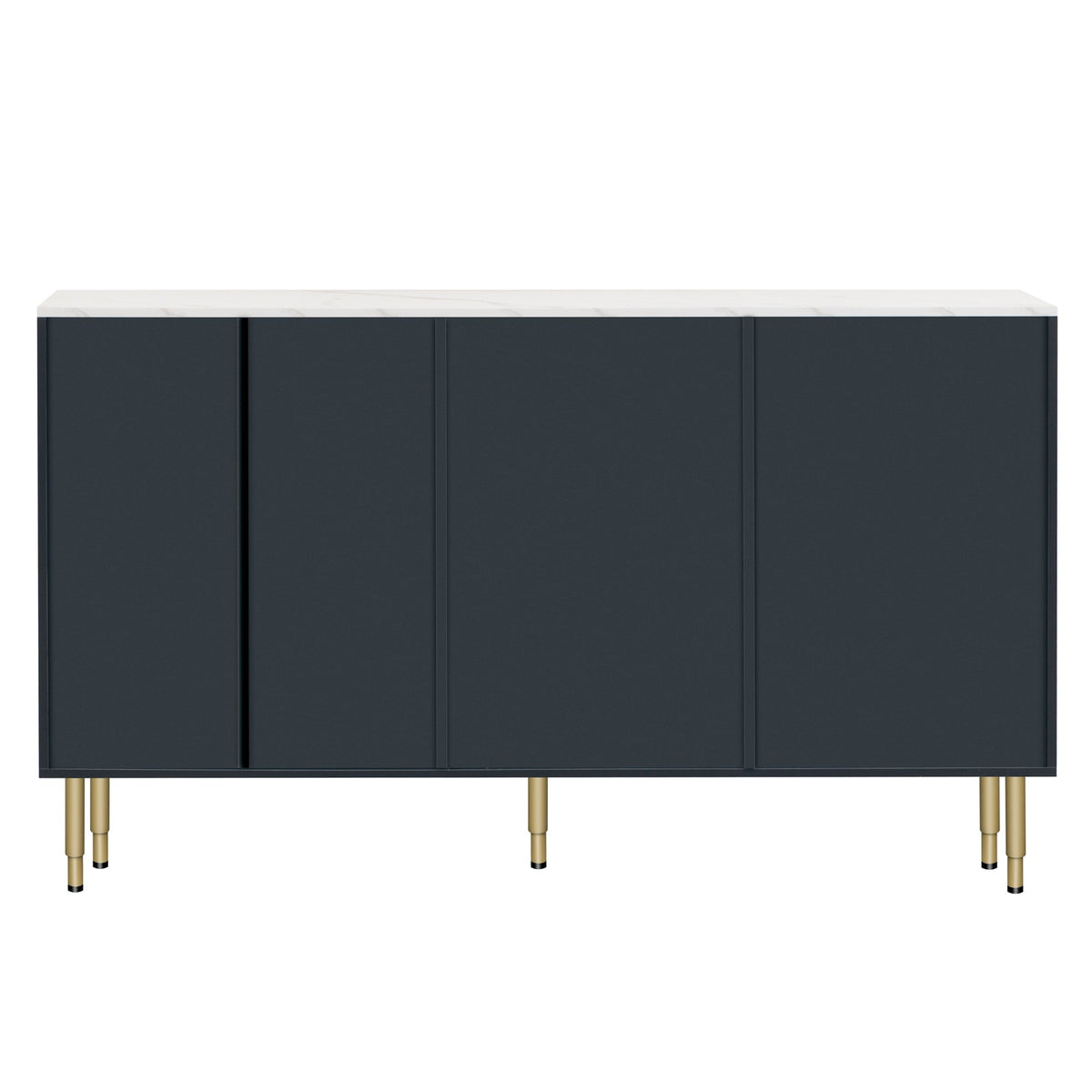 JIMSMAISON The amber-yellow glass doors and marble sticker tabletop are elegant and understated, and the gold metal legs reflect the texture, the design of this cabinet combines the features of modern simplicity and light luxury