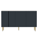 JIMSMAISON The amber-yellow glass doors and marble sticker tabletop are elegant and understated, and the gold metal legs reflect the texture, the design of this cabinet combines the features of modern simplicity and light luxury