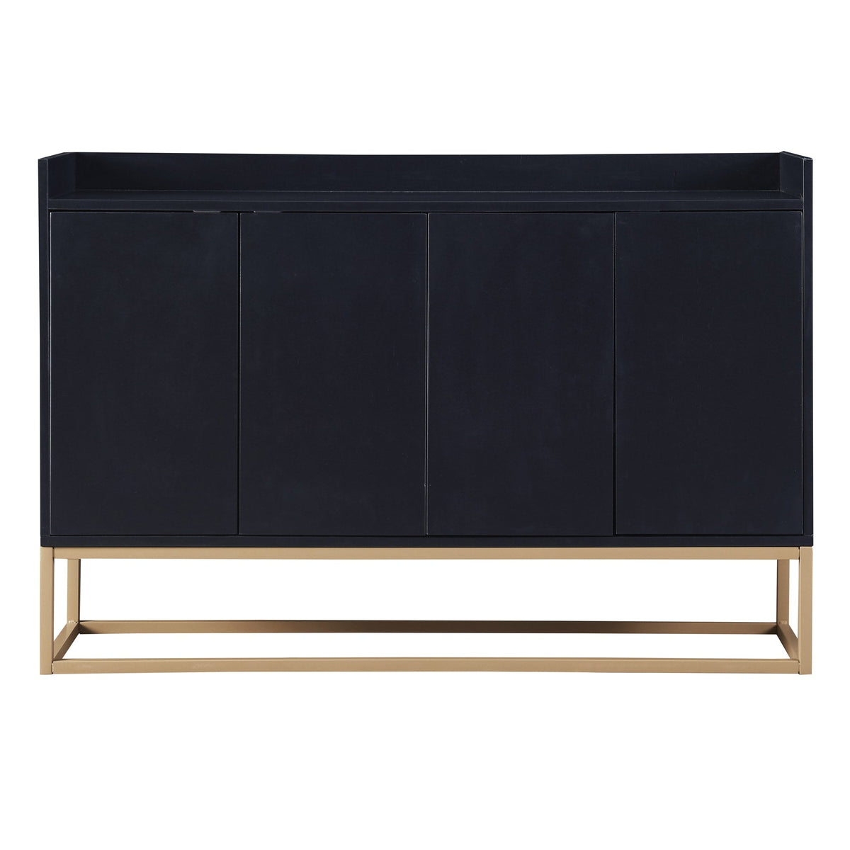 JIMSMAISON This sideboard buffet cabinet features a black cabinet body with gold metal legs, compact look is very suitable for small space.
