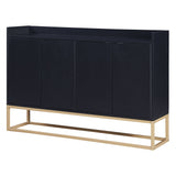 JIMSMAISON This sideboard buffet cabinet features a black cabinet body with gold metal legs, compact look is very suitable for small space.