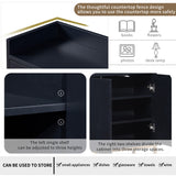 JIMSMAISON This sideboard buffet cabinet features a black cabinet body with gold metal legs, compact look is very suitable for small space.