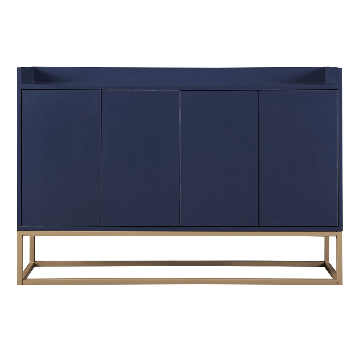 JIMSMAISON This sideboard buffet cabinet features a navy cabinet body with gold metal legs, compact look is very suitable for small space