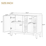 JIMSMAISON Retro yet classic mirrored sideboard, the farmhouse-style cabinet is matched with a drop-shaped silver metal handle, which perfectly integrates modern elements