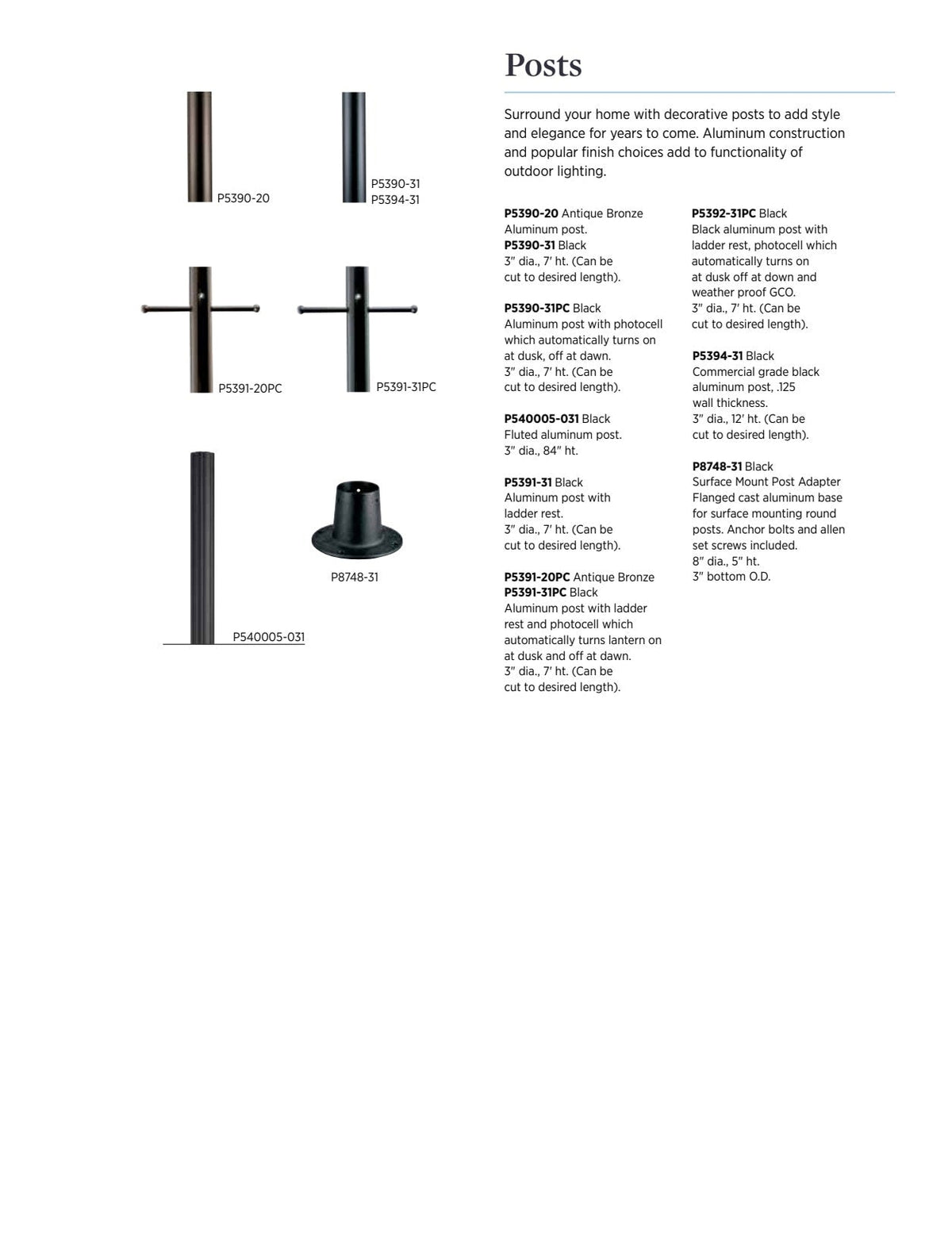 Progress Lighting Haslett 100-Watt 18-in Black Farmhouse Post Light