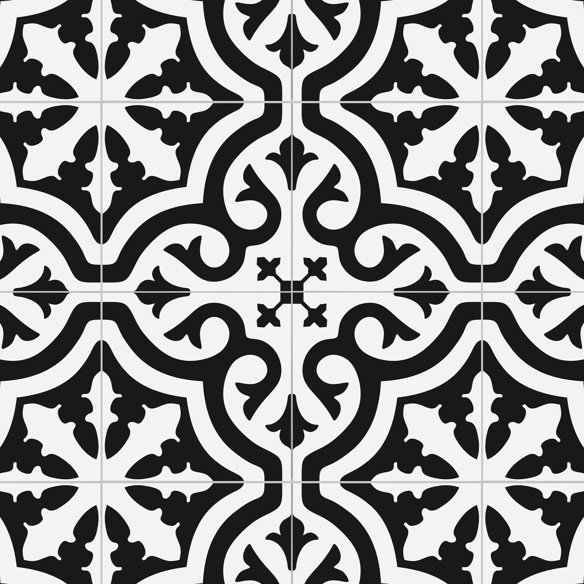 SUNWINGS Patterned Black and White 12-in x 12-in Matte Composite Patterned Peel and stick Mosaic Wall Tile product image