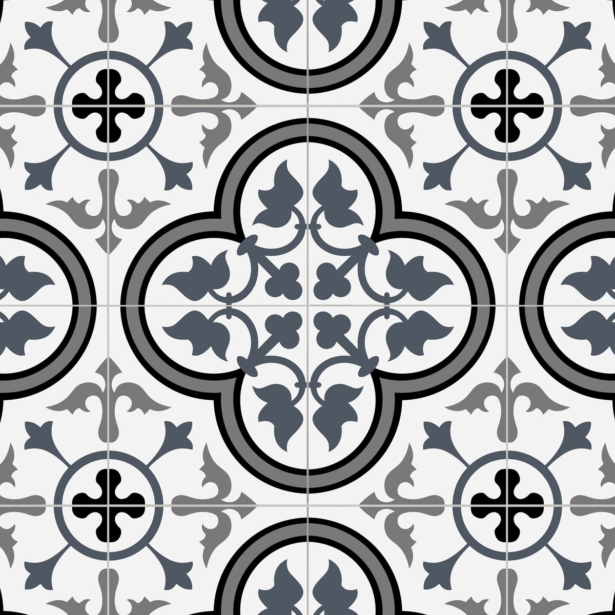 SUNWINGS Patterned Blue and White 12-in x 12-in Matte Composite Patterned Peel and stick Mosaic Wall Tile product image