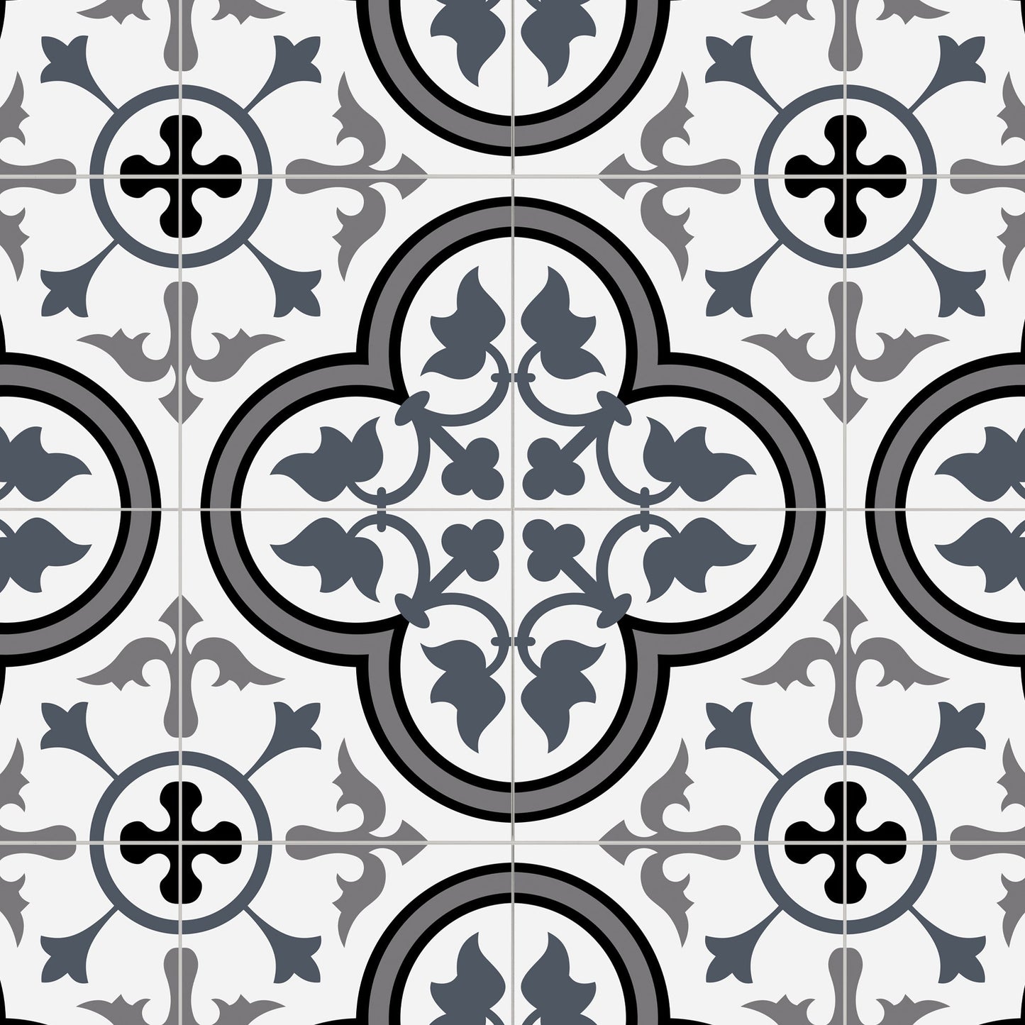 SUNWINGS Patterned Blue and White 12-in x 12-in Matte Composite Patterned Peel and stick Mosaic Wall Tile product image