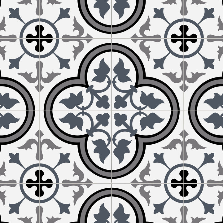 SUNWINGS Patterned Blue and White 12-in x 12-in Matte Composite Patterned Peel and stick Mosaic Wall Tile product image