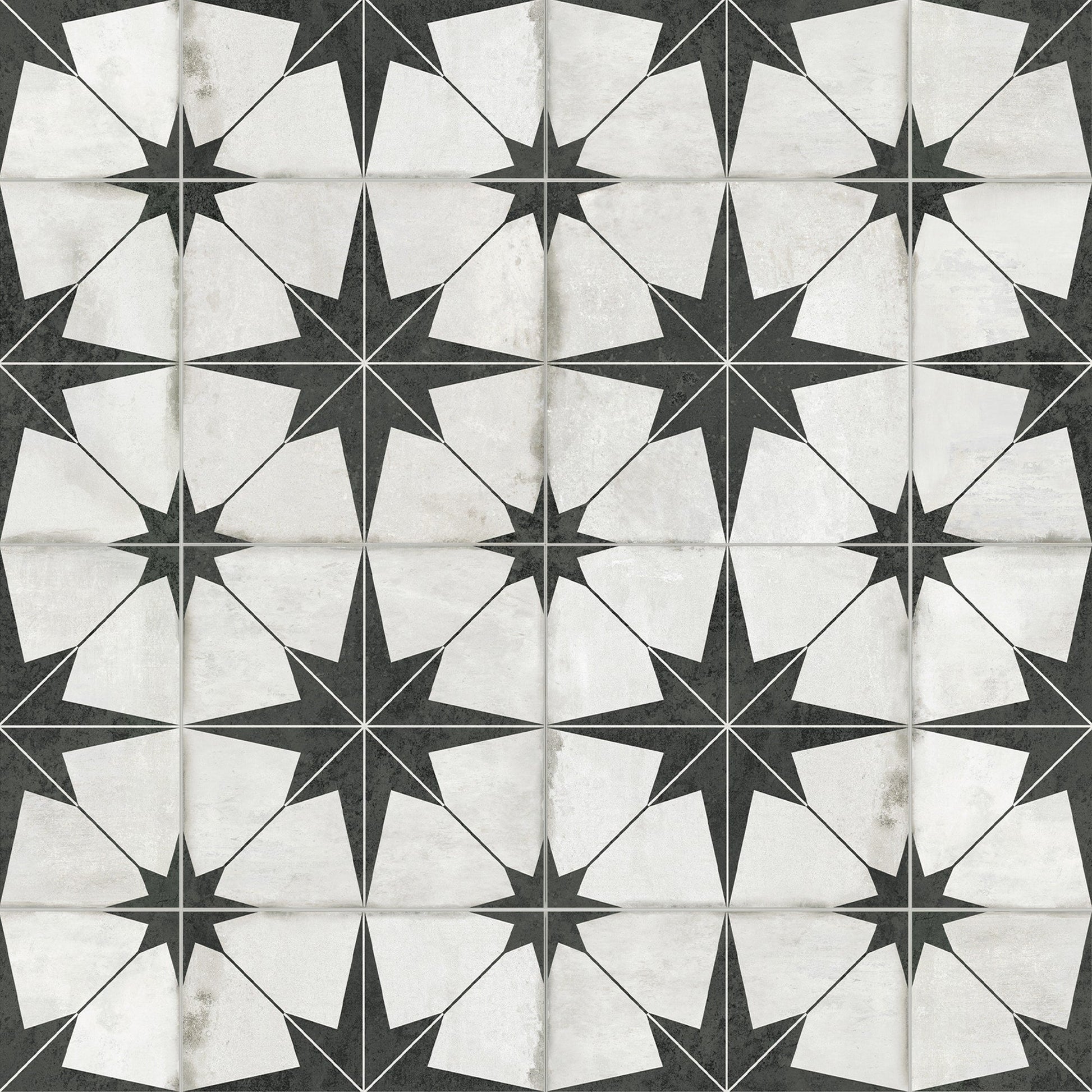 SUNWINGS Patterned Black Star 12-in x 12-in Matte Composite Patterned Peel and stick Mosaic Wall Tile product image