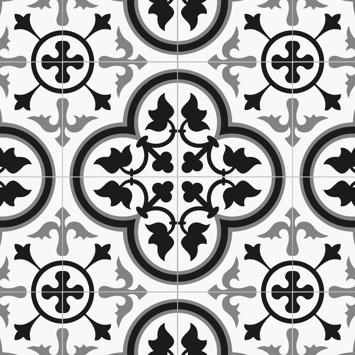 SUNWINGS Patterned Grey and White 12-in x 12-in Matte Composite Patterned Diamond Peel and stick Mosaic Wall Tile product image