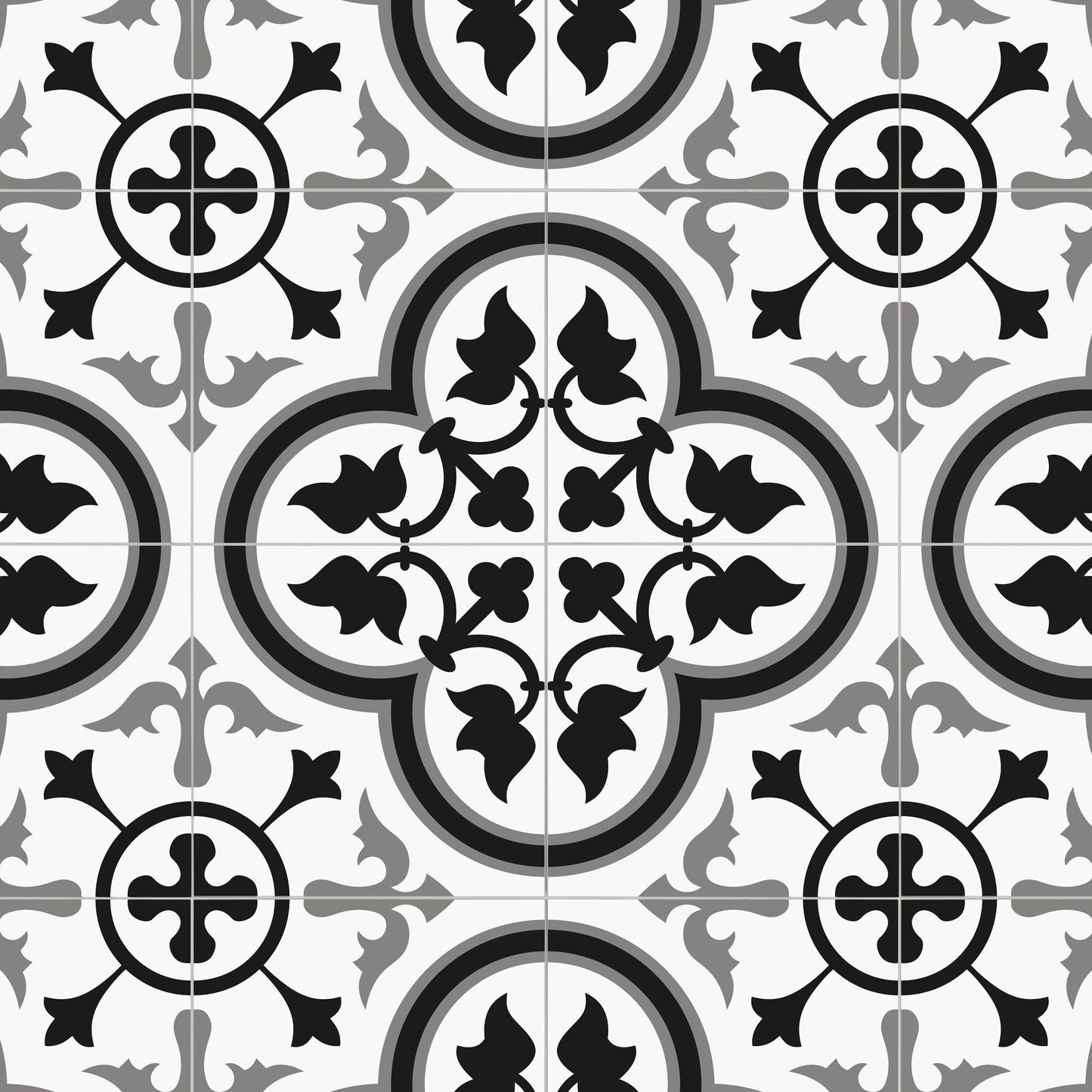 SUNWINGS Patterned Grey and White 12-in x 12-in Matte Composite Patterned Diamond Peel and stick Mosaic Wall Tile product image
