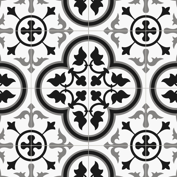SUNWINGS Patterned Grey and White 12-in x 12-in Matte Composite Patterned Diamond Peel and stick Mosaic Wall Tile product image