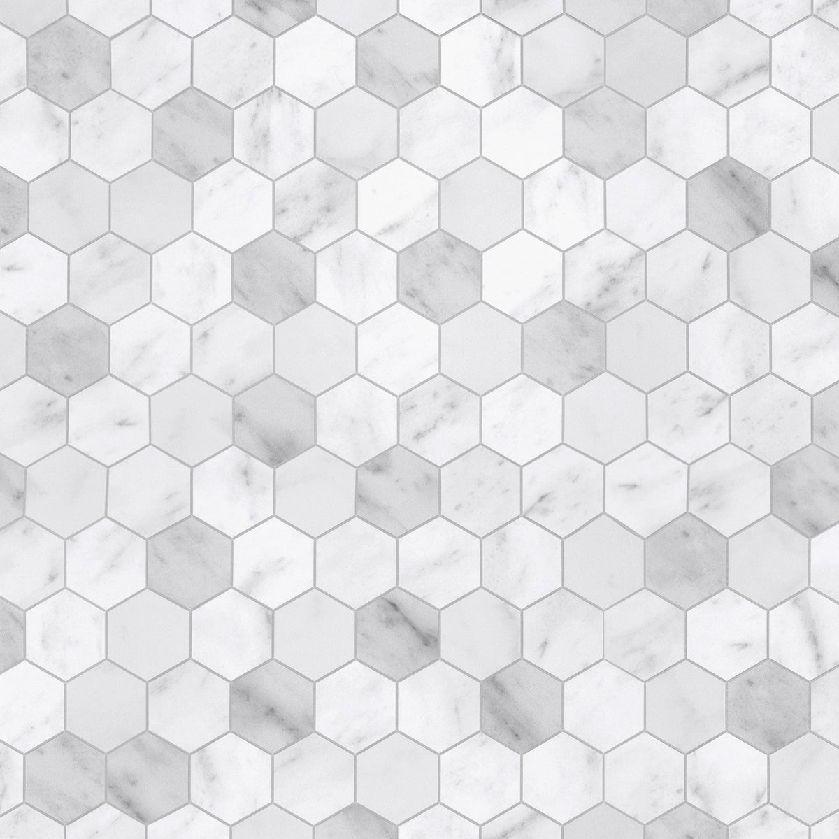 SUNWINGS Honeycomb Carrara White 11-in x 11-in Matte Composite Cement look Hexagon Peel and stick Mosaic Wall Tile product image