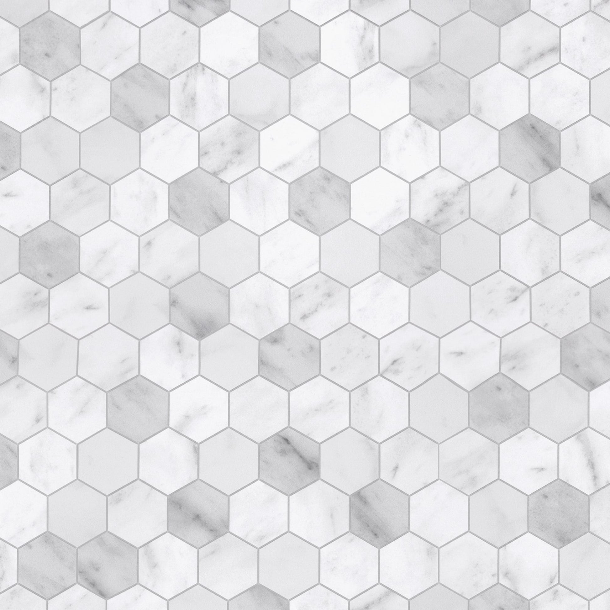 SUNWINGS Honeycomb Carrara White 11-in x 11-in Matte Composite Cement look Hexagon Peel and stick Mosaic Wall Tile product image