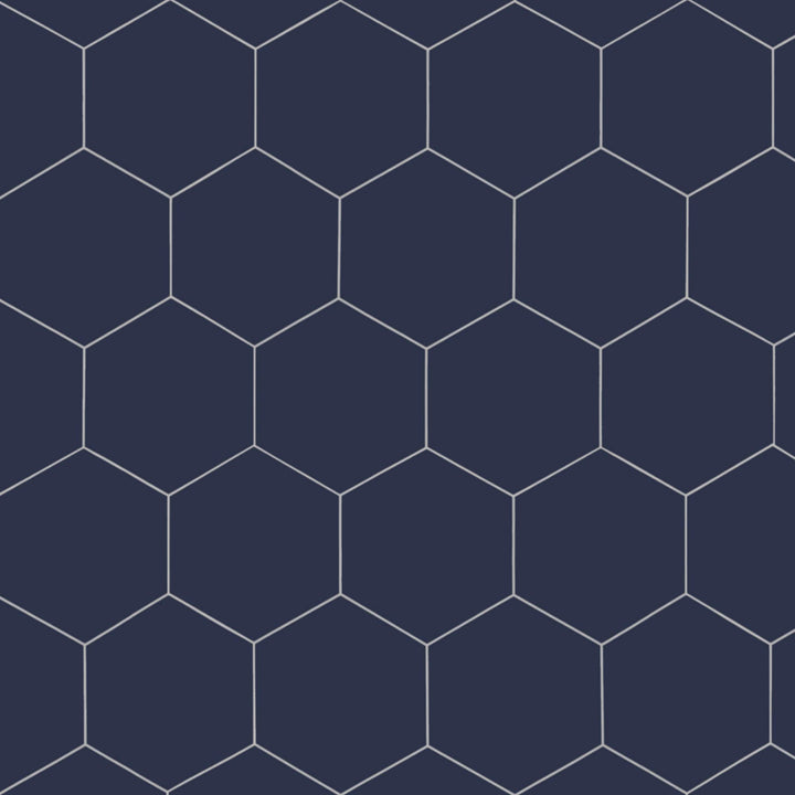 SUNWINGS Navy Blue 10-in x 11-in Matte Composite Hexagon Peel and stick Mosaic Wall Tile product image