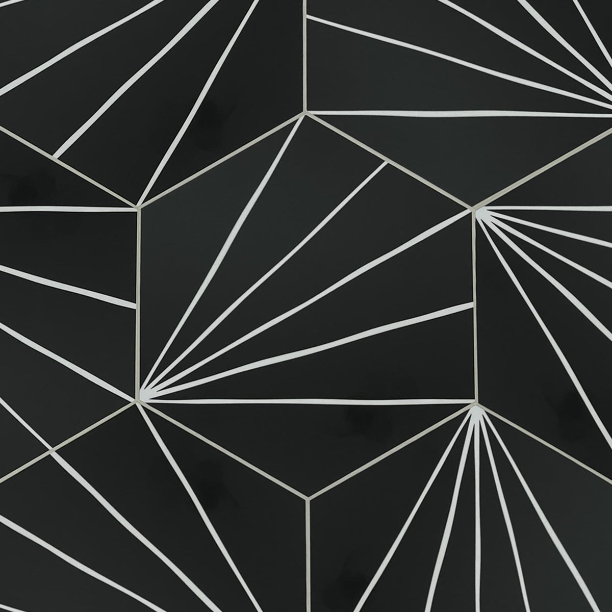 SUNWINGS Art Deco Black 6-in x 7-in Matte Composite Hexagon Peel and stick Mosaic Wall Tile product image