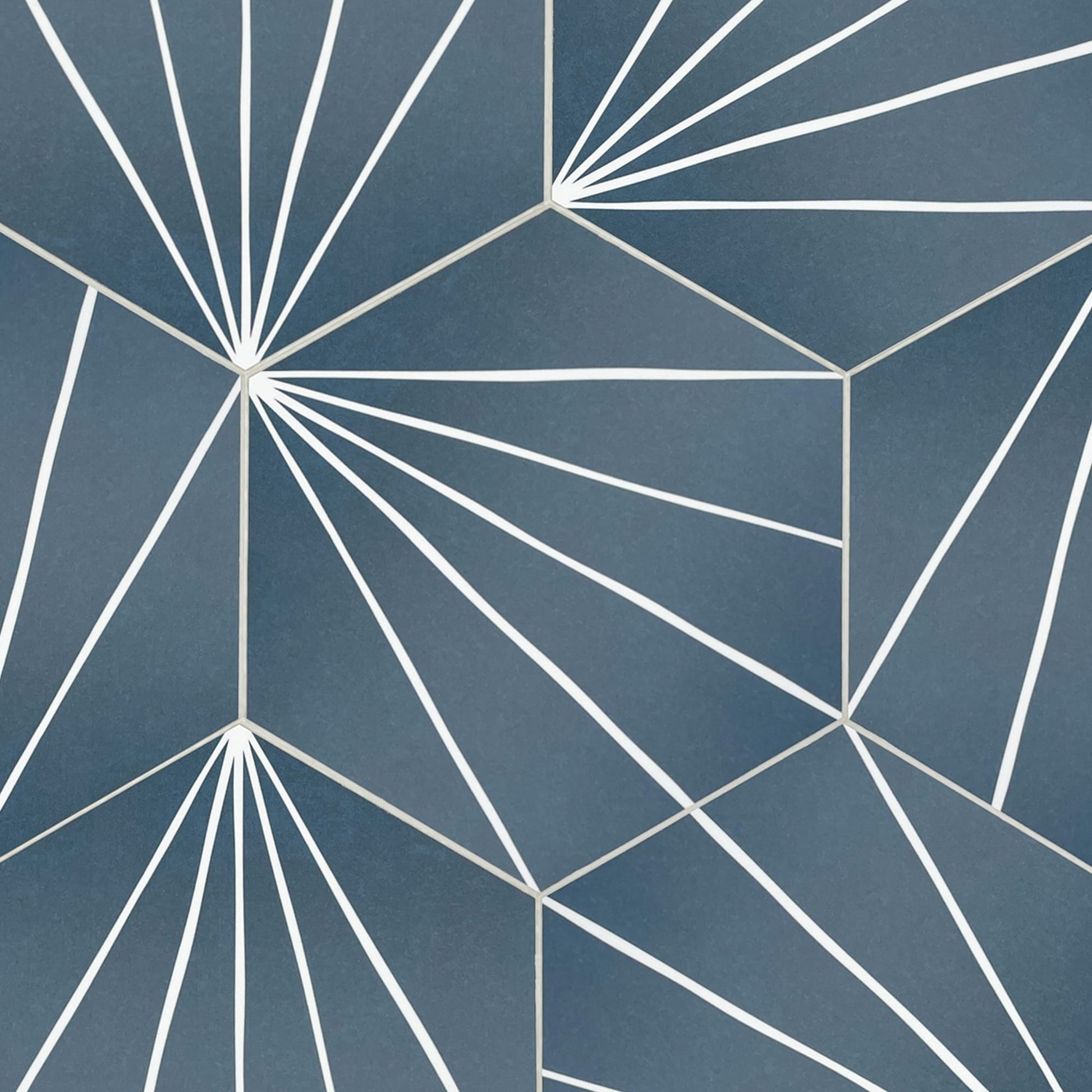 SUNWINGS Art Deco Blue 6-in x 7-in Matte Composite Hexagon Peel and stick Mosaic Wall Tile product image