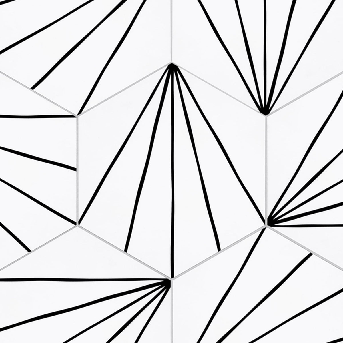 SUNWINGS Art Deco White 6-in x 7-in Matte Composite Hexagon Peel and stick Mosaic Wall Tile product image